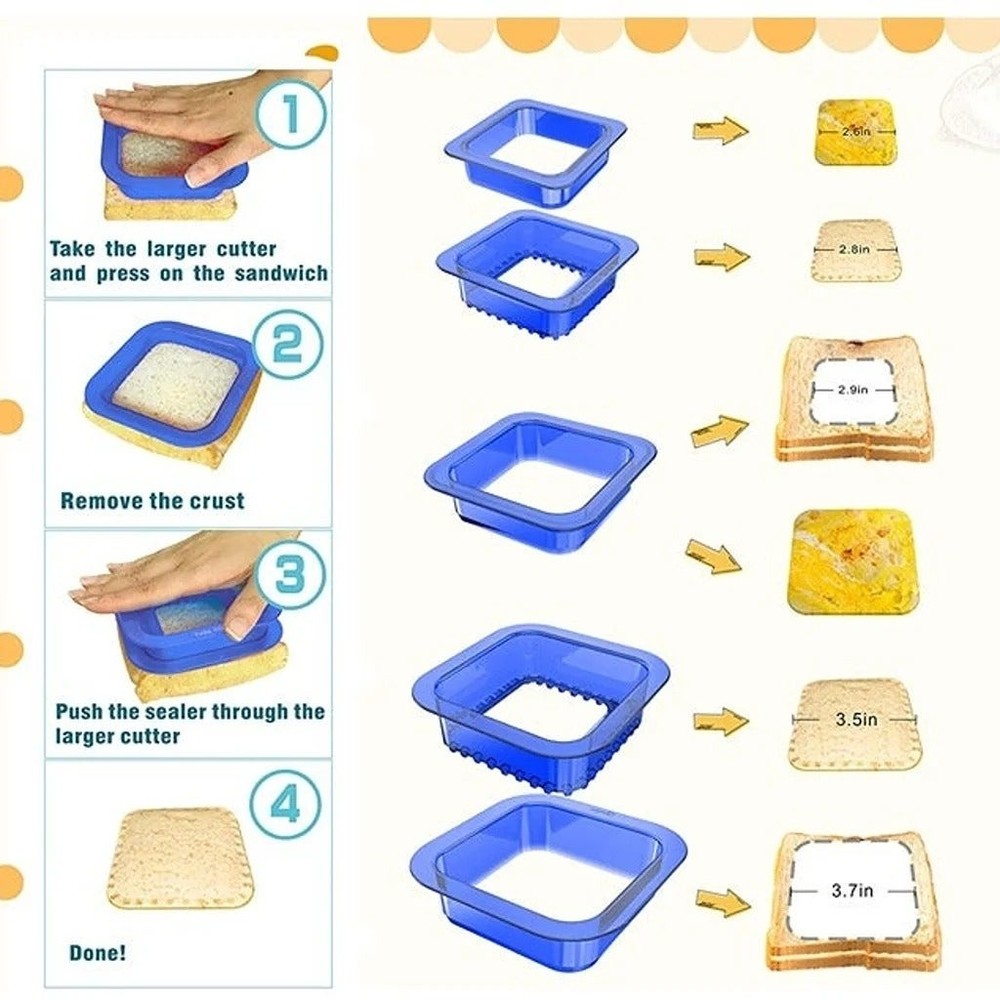 Sandwich Cutter Blue Square - Picture 4 of 5